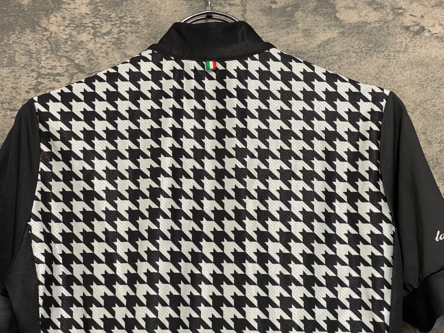 JB578 ラパッション la PASSIONE 半袖 サイクルジャージ 黒 白 XS 千鳥格子