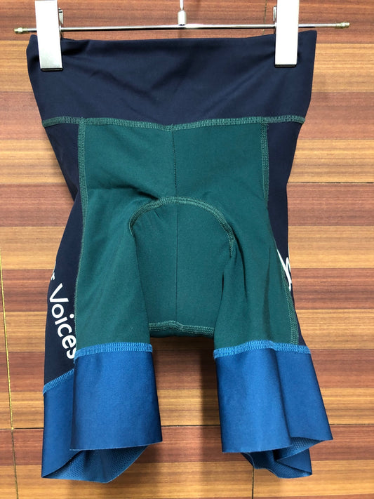 IR931 ラファ Rapha OUTDOOR VOICES HIGH-WAISTED PADDED SHORTS レーサーパンツ 緑紺 XXS