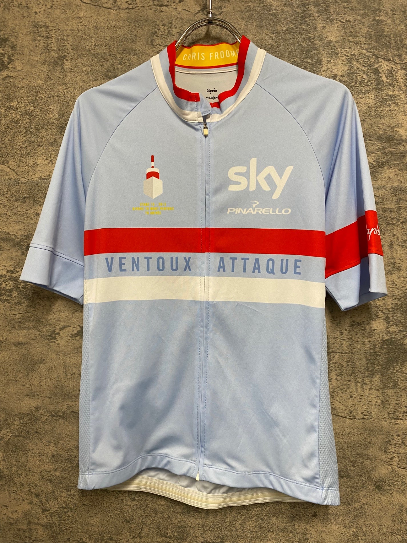 JC826 ラファ Rapha VENTOUX ATTAQUE JERSEY 半袖 サイクルジャージ 薄水色 M TEAM sky