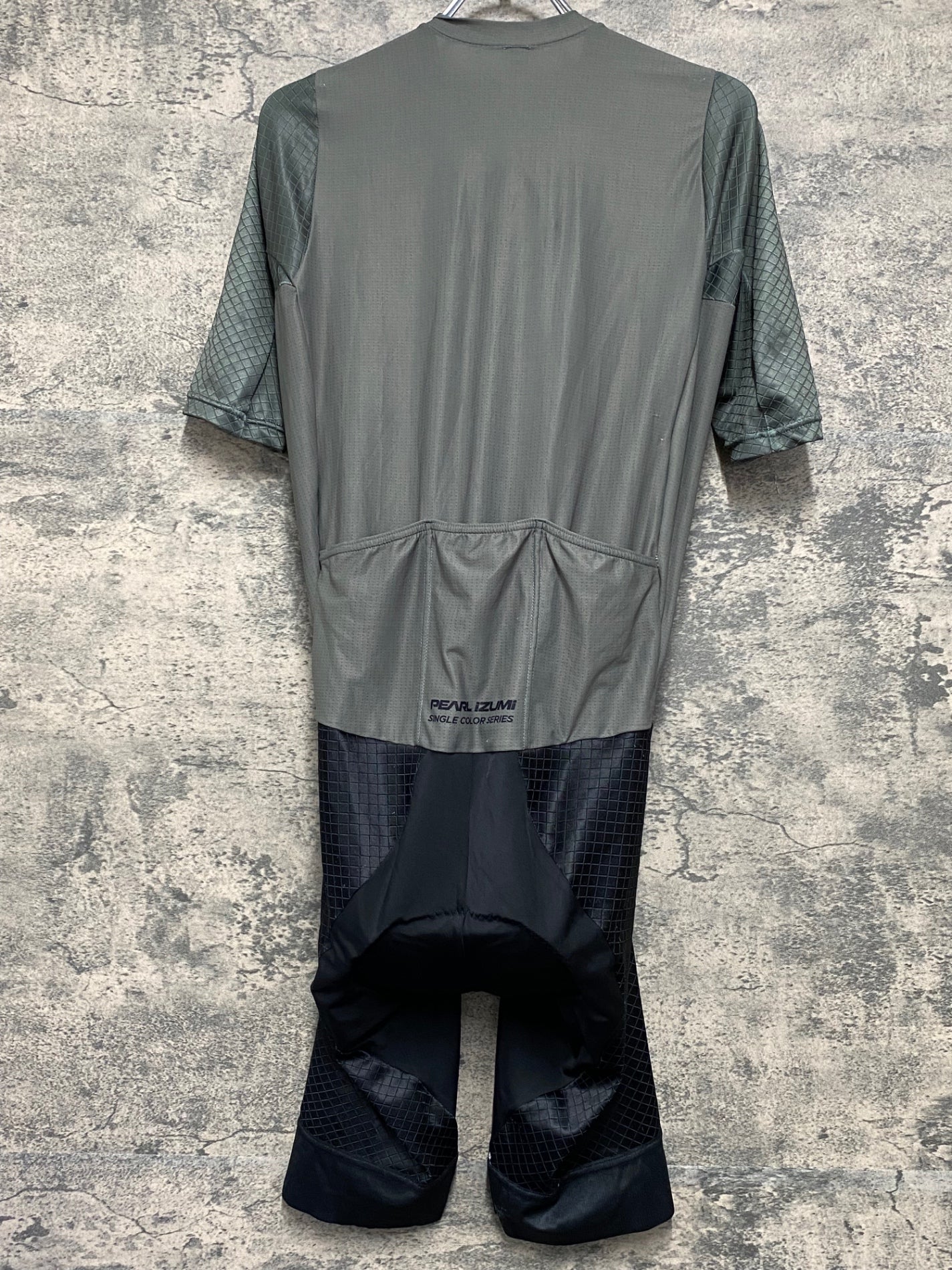 JA247 パールイズミ PEARL iZUMi 半袖 ワンピース オリーブ 黒 L SINGLE COLLAR SERIES