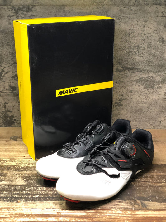 JC704 マヴィック MAVIC COSMIC ELITE ビンディングシューズ 黒白 EU41 1/3 SPDアタッチメント ペン字あり