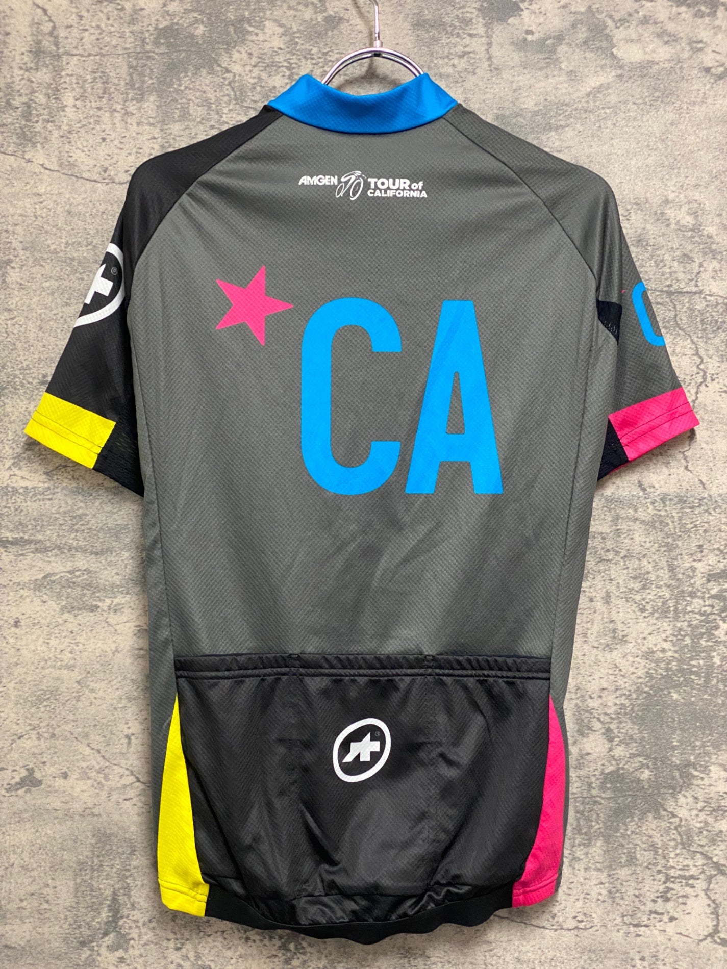 JB914 アソス ASSOS 半袖 サイクルジャージ グレー S AMGEN TOUR of CALIFORNIA チャリティージャージ