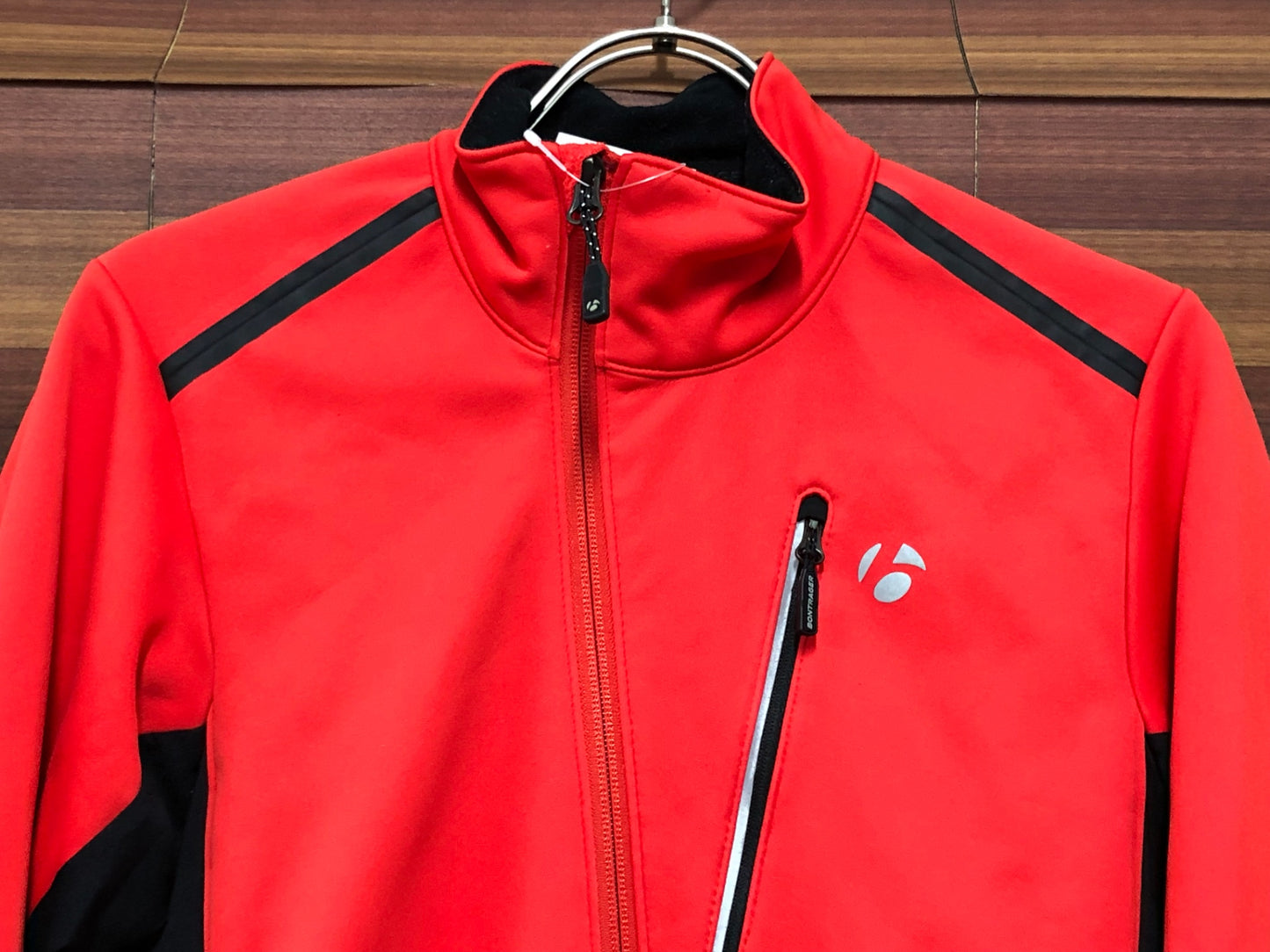 IT493 ボントレガー BONTRAGER 長袖 サイクルジャケット 黒 赤 S 裏起毛