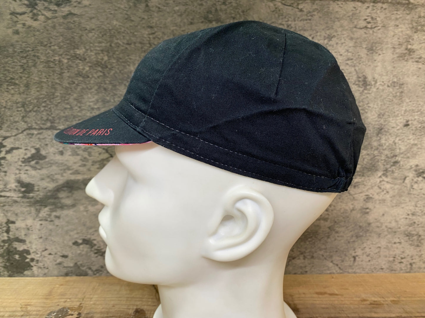 JC063 プロトンドパリ Peloton de Paris サイクルキャップ 黒 赤 ワンサイズ