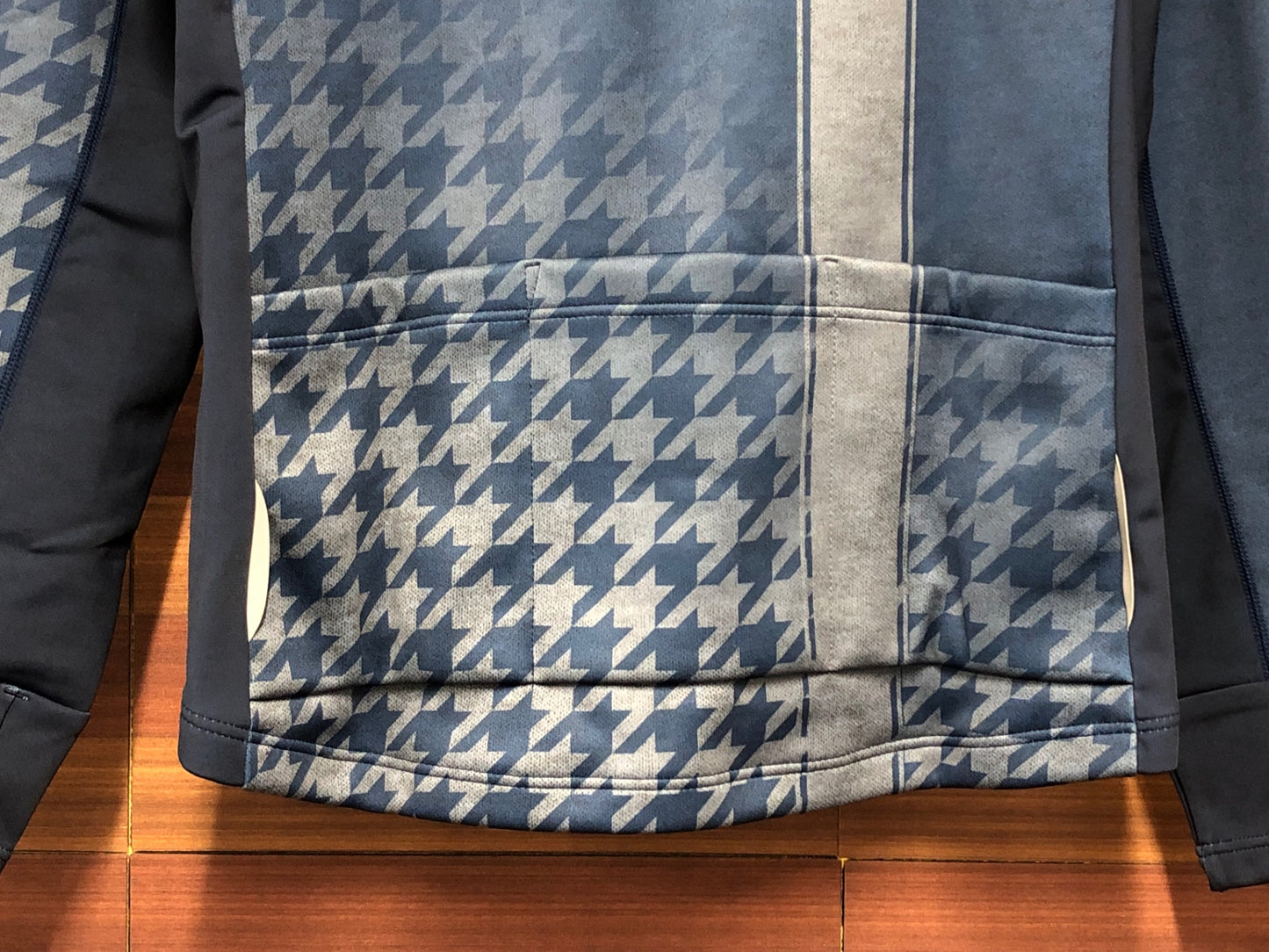 IT638 カペルミュール KAPELMUUR 長袖 サイクルジャケット 青 グレー 千鳥 S 裏起毛 未使用