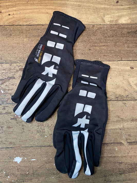 IO190 アソス assos EARLY WINTER5 長指 グローブ 黒 白 S 裏起毛