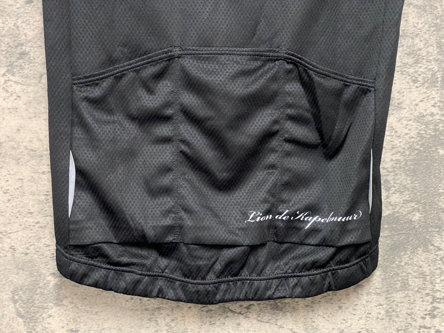 JB076 リオンドカペルミュール Lion de KAPELMUUR 半袖 サイクルジャージ 黒 白 S