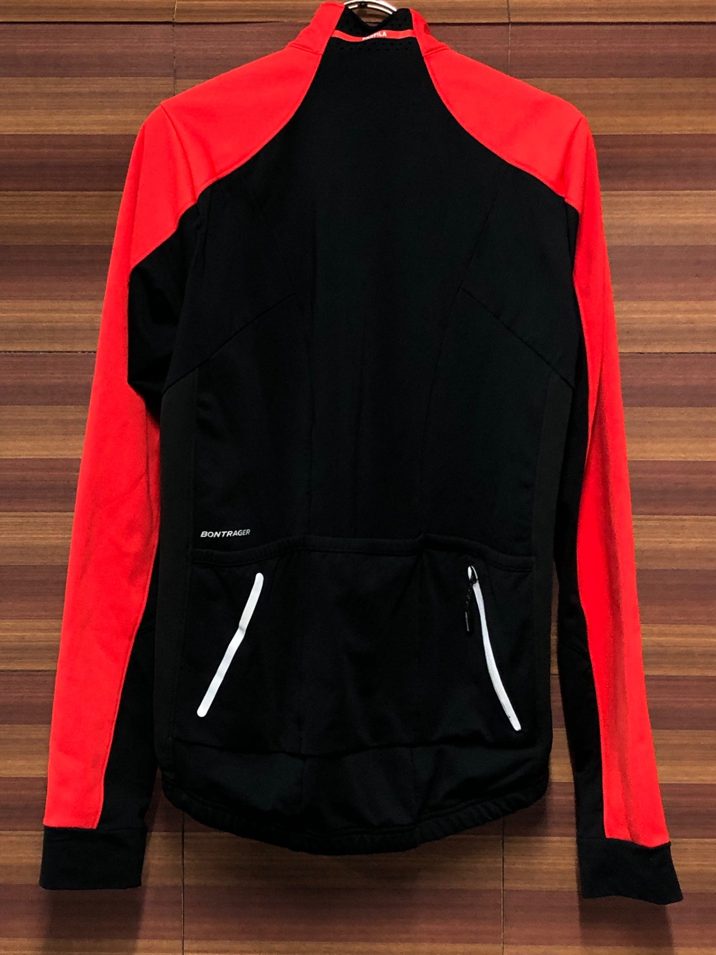 IT493 ボントレガー BONTRAGER 長袖 サイクルジャケット 黒 赤 S 裏起毛