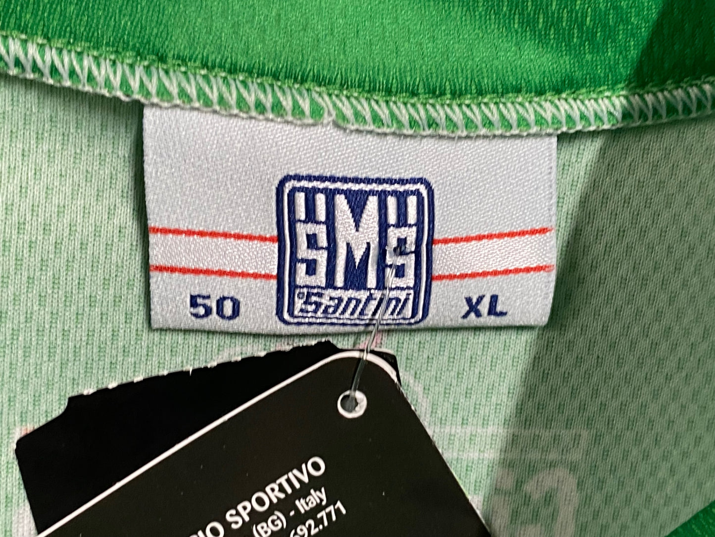 JD294 サンティーニ Santini 半袖 サイクルジャージ 緑 XL ハーフジップ Giro d'Italia 未使用