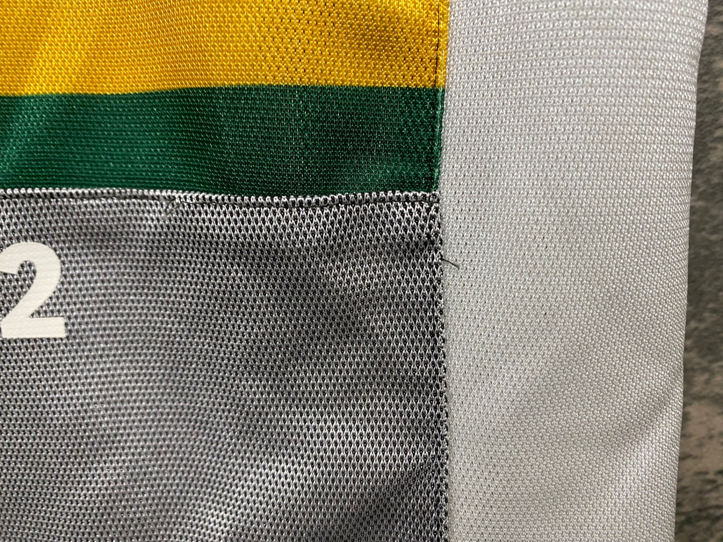 IW806 ルコックスポルティフ le coq sportif 半袖 サイクルジャージ グレー 白 M ※ほつれ、プリント劣化