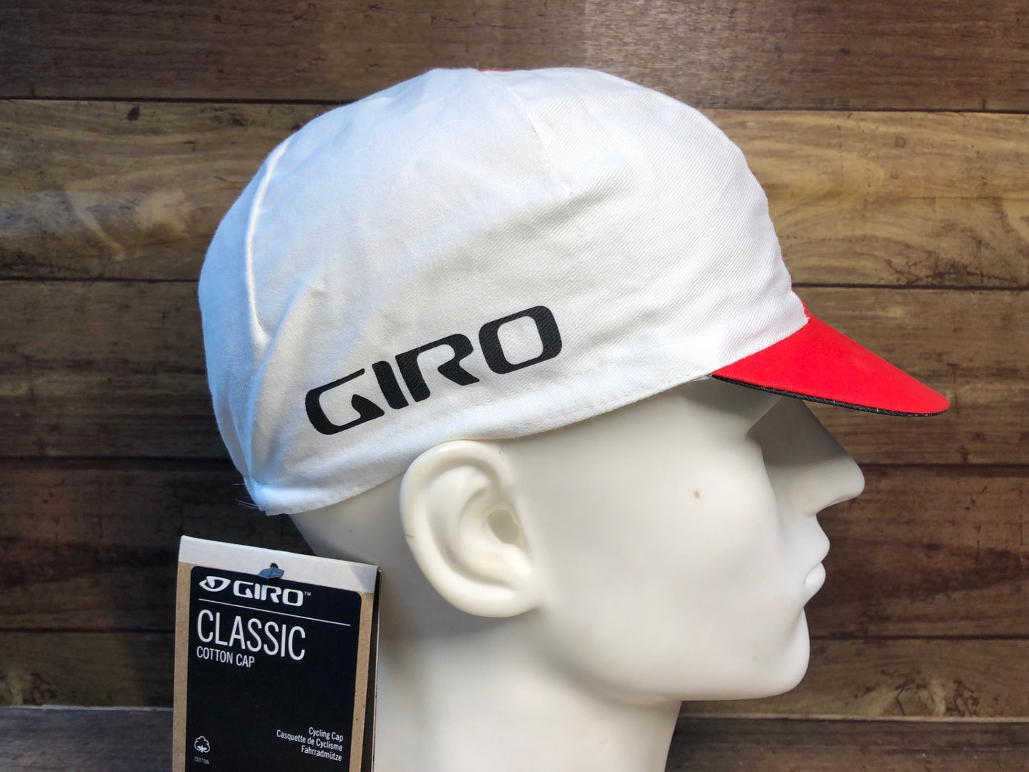 ID053 ジロ GIRO サイクルキャップ 白 赤 フリーサイズ 未使用