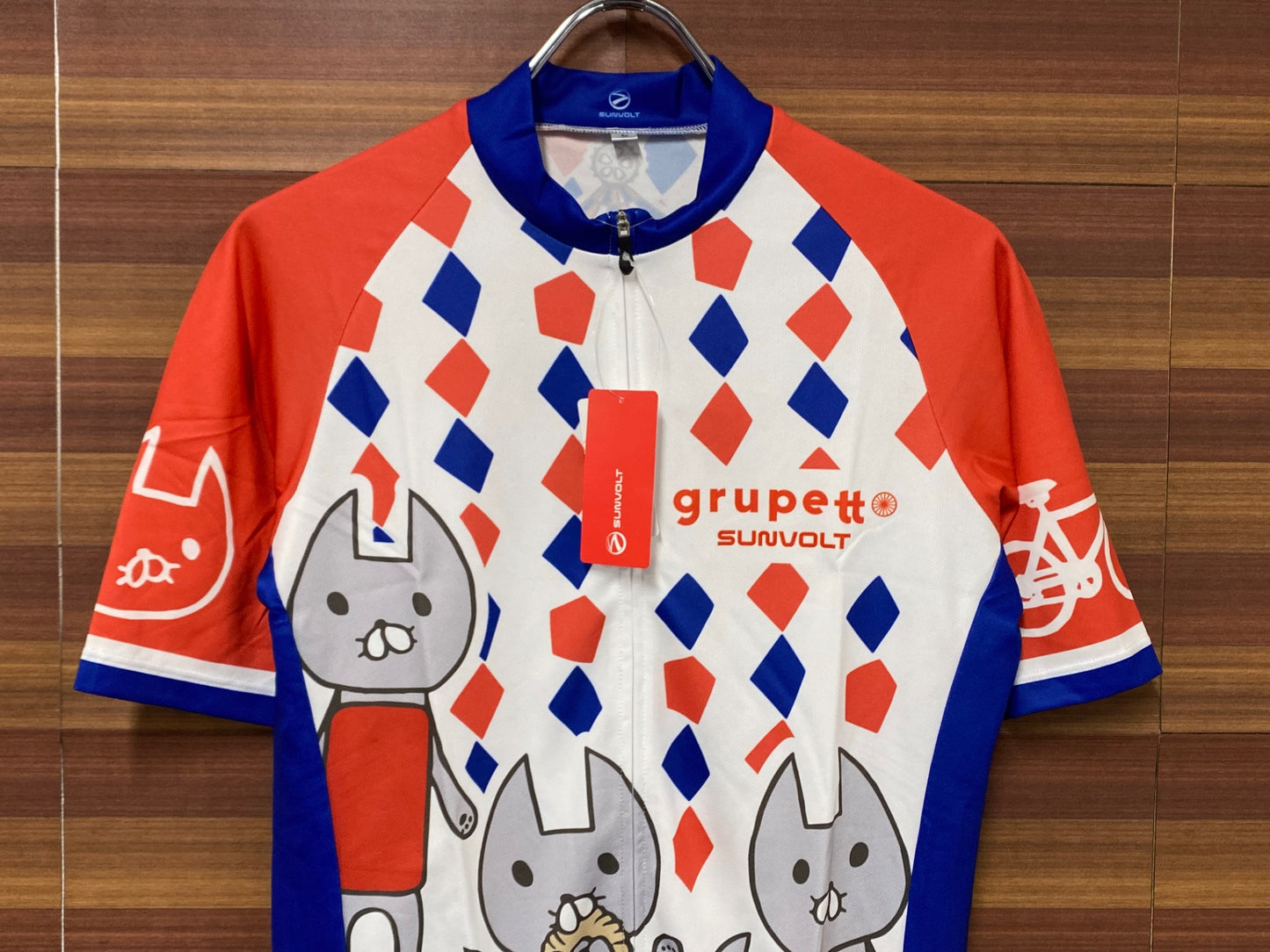 IS010 サンボルト SUNVOLT 半袖 サイクルジャージ 白 L grupetto 絹山サメハル