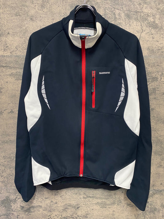IZ313 シマノ SHIMANO 長袖 サイクルジャケット 黒 M 裏起毛 防風