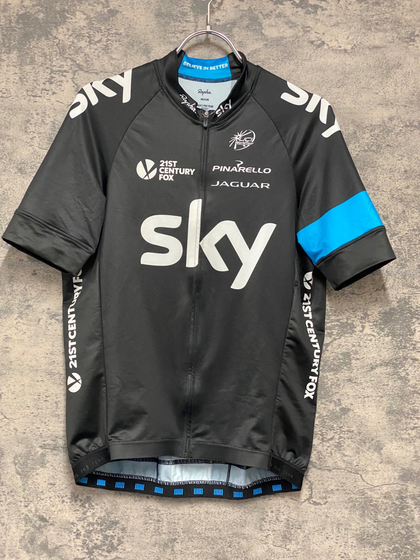 JC808 ラファ Rapha MEN'S PRO TEAM JERSEY 半袖 サイクルジャージ 黒 M TEAM sky