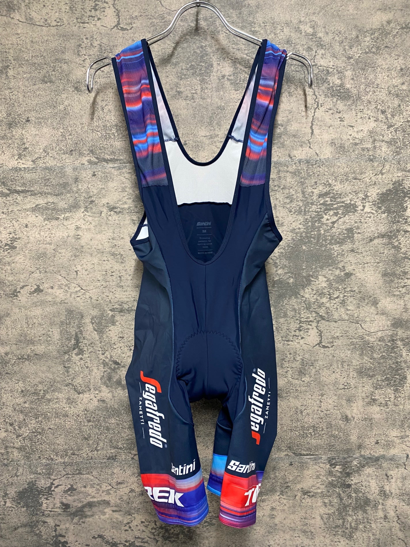 IT486 サンティーニ Santini 半袖 サイクルジャージ ビブショーツ 上下セット ネイビー M Segafredo ZANETTI