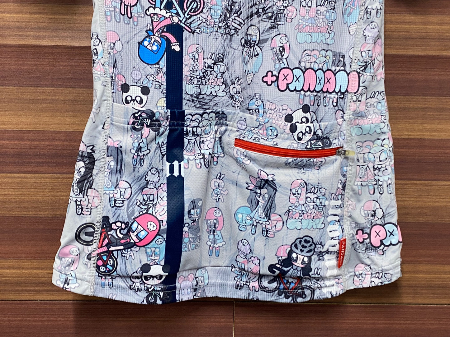 IT122 パンダーニ Pandani 半袖 サイクルジャージ グレー 総柄 S