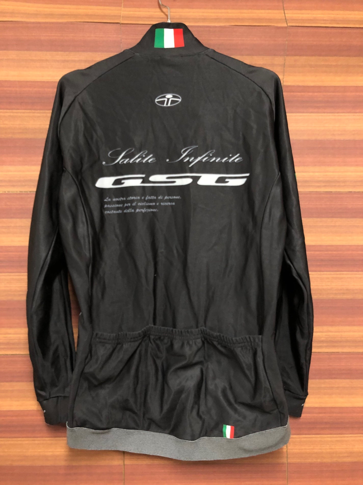 IP092 ジェッセージ GSG 長袖 サイクルジャージ 黒 L 裏起毛