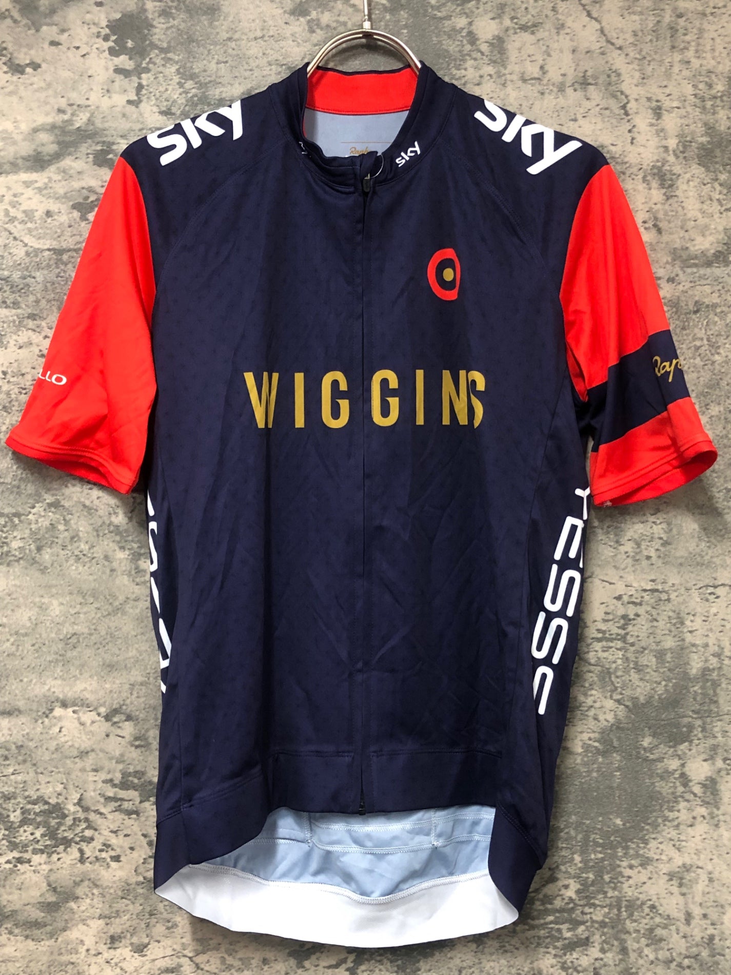 IW742 ラファ Rapha CORE JERSEY 半袖 サイクルジャージ 紺 赤 M TEAM sky WIGGINS