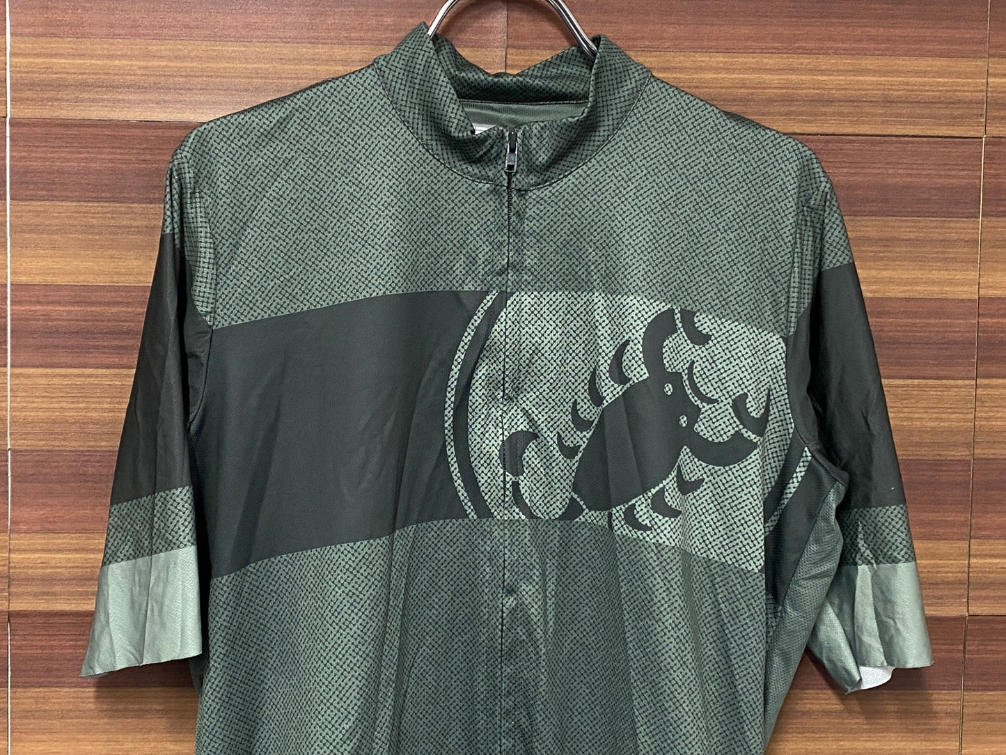 IR535 カステリ CASTELLI 半袖 サイクルジャージ 緑グレー XL