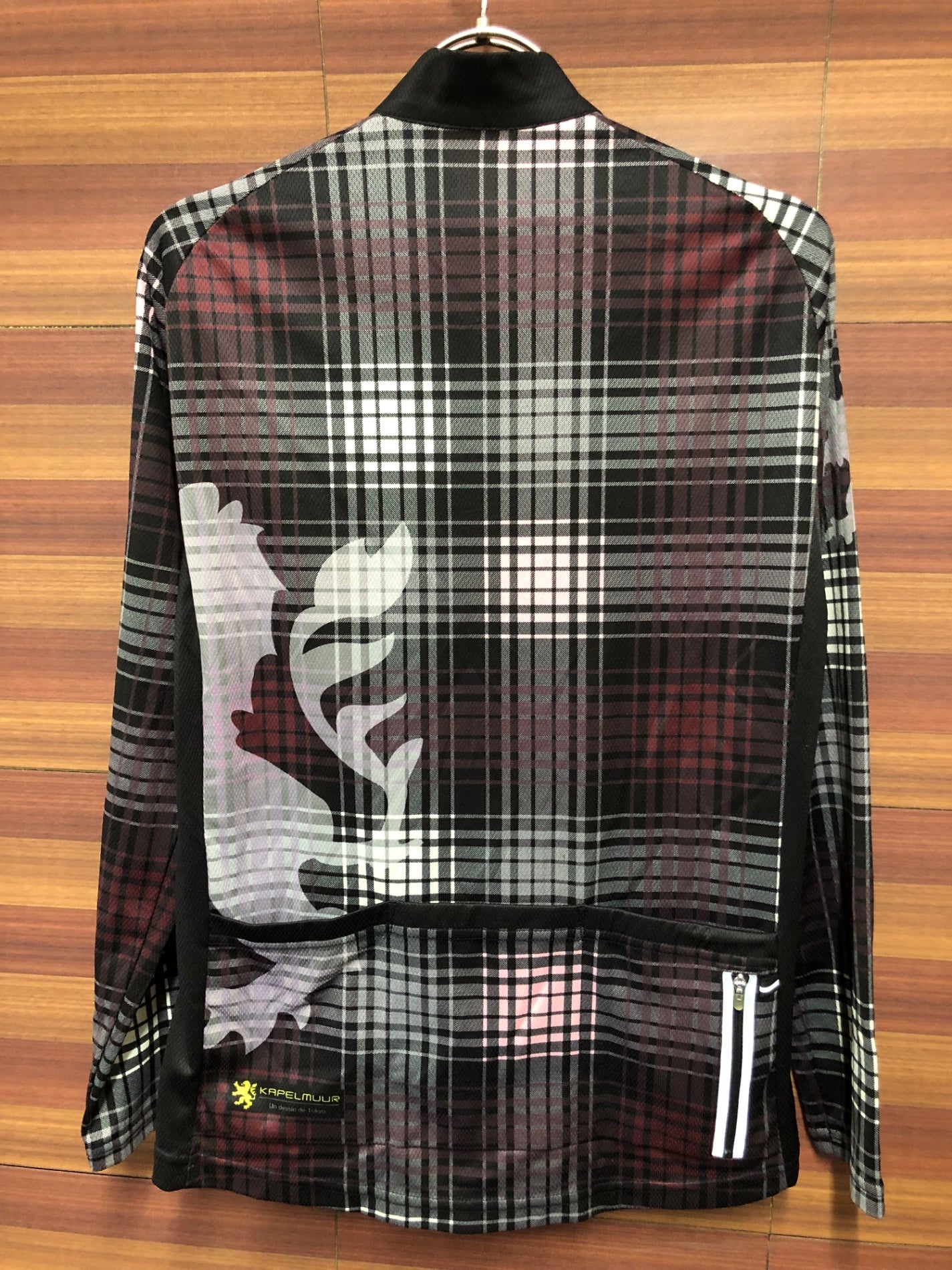 IR922 カペルミュール KAPELMUUR 長袖 サイクルジャージ 黒 白 紫 チェック柄 M