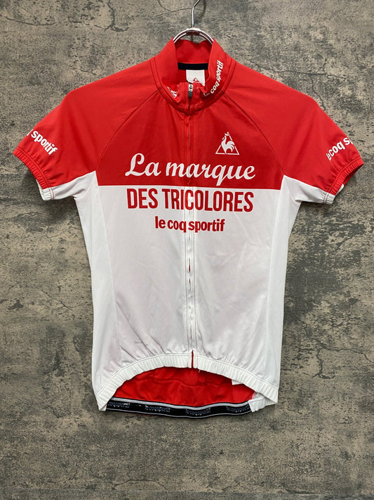 IY732 ルコックスポルティフ le coq sportif 半袖 サイクルジャージ 赤 白 M