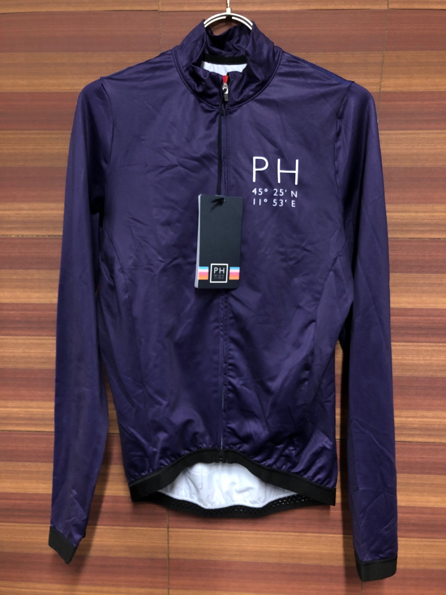 IO583 プッシュハード PUSH HARD SQUARE L/S JERSEY 長袖 サイクルジャージ 紫 M