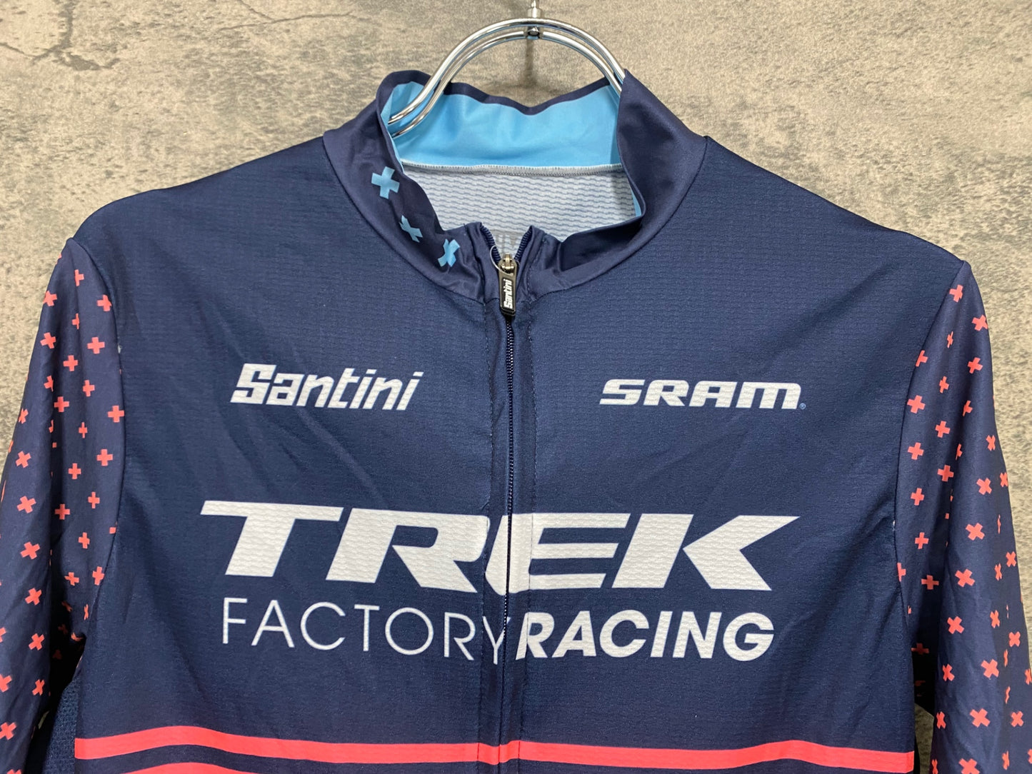 IT485 サンティーニ Santini 半袖 サイクルジャージ ネイビー M TREK FACTORY RACING