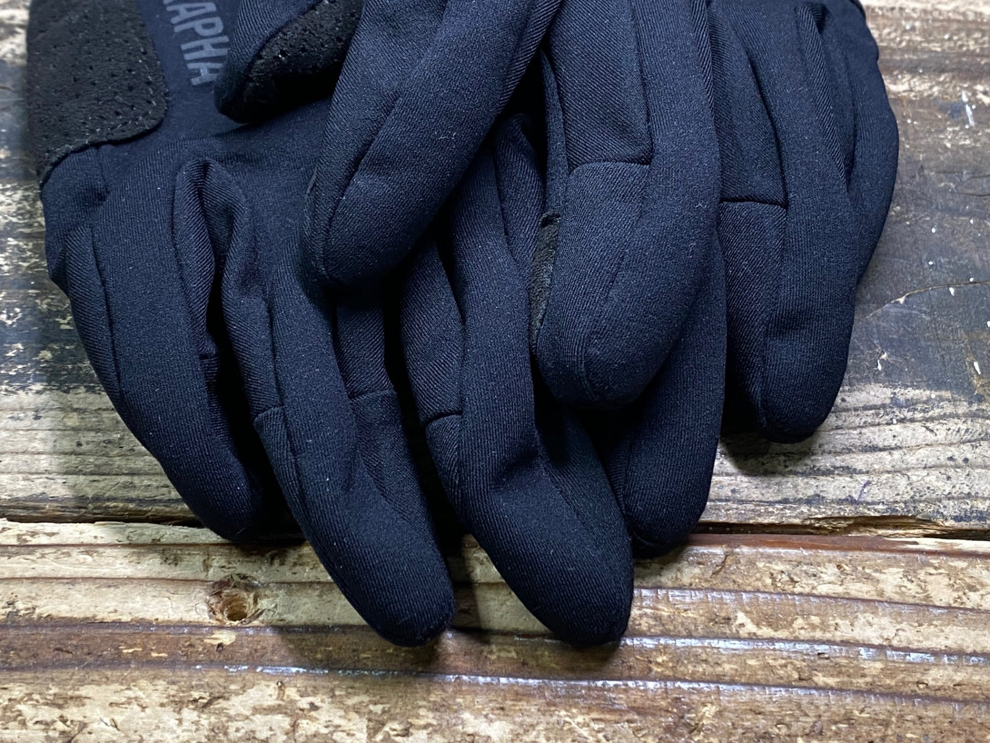 JC627 ラファ Rapha PRO TEAM SOFTSHELL GLOVES 裏起毛 長指 サイクルグローブ 黒 M