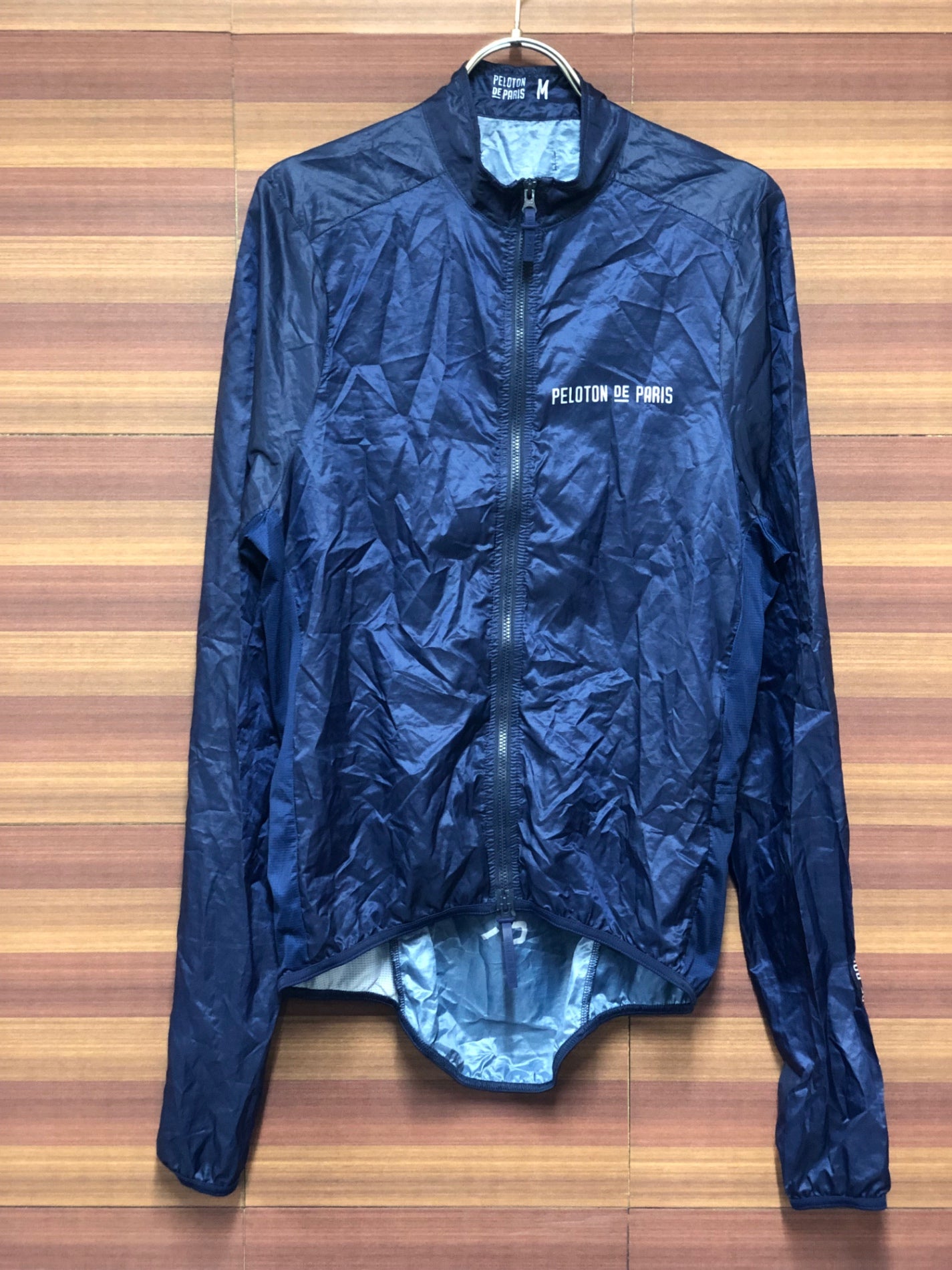 IO500 プロトンド パリ PELOTON DE PARIS 長袖 サイクルジャケット 裏起毛 緑 M ※襟に擦れ痕,ほつれ有