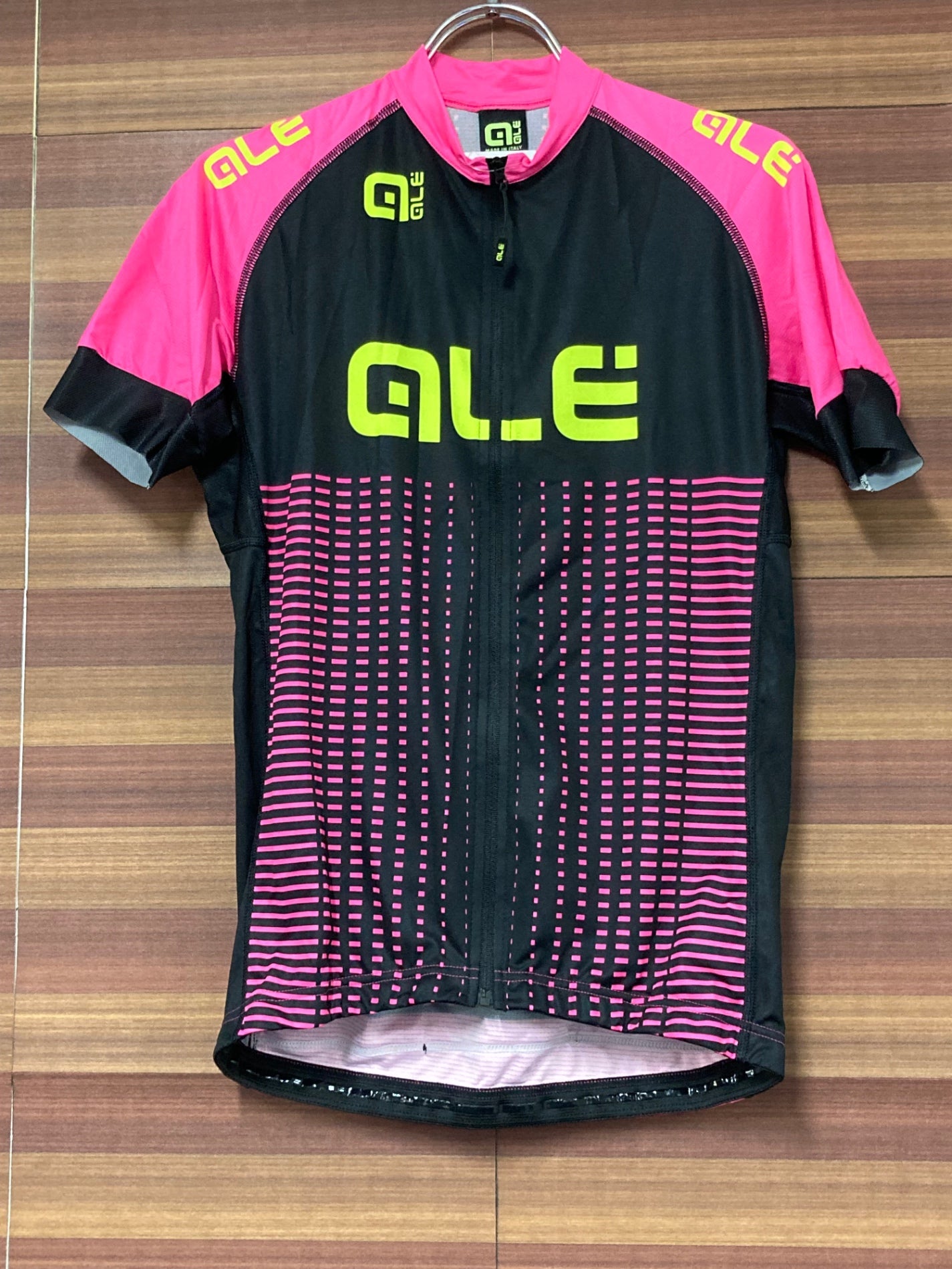 IM208 アレ ALE 半袖 サイクルジャージ 黒 ピンク L