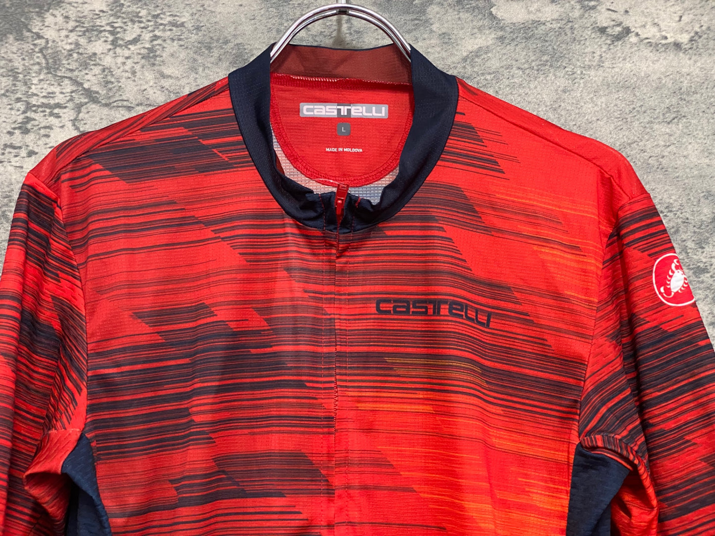 IZ056 カステリ CASTELLI 半袖 サイクルジャージ 赤 L