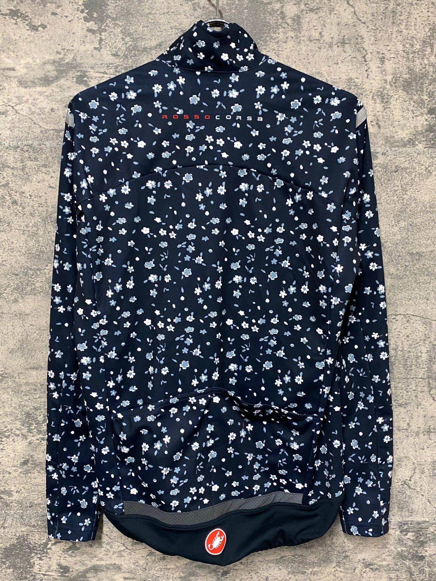 IZ055 カステリ CASTELLI ROSSO CORSA perfetto 長袖 サイクルジャケット 黒 花柄 L GORE-TEX