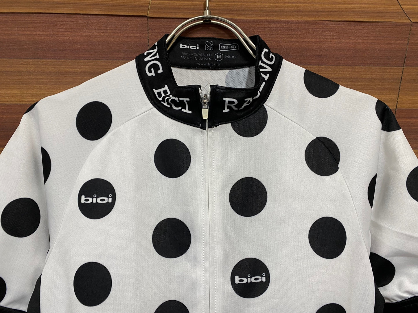 IQ353 ビチ ビスレイ BICI BISLEY 半袖サイクルジャージ 白黒 M