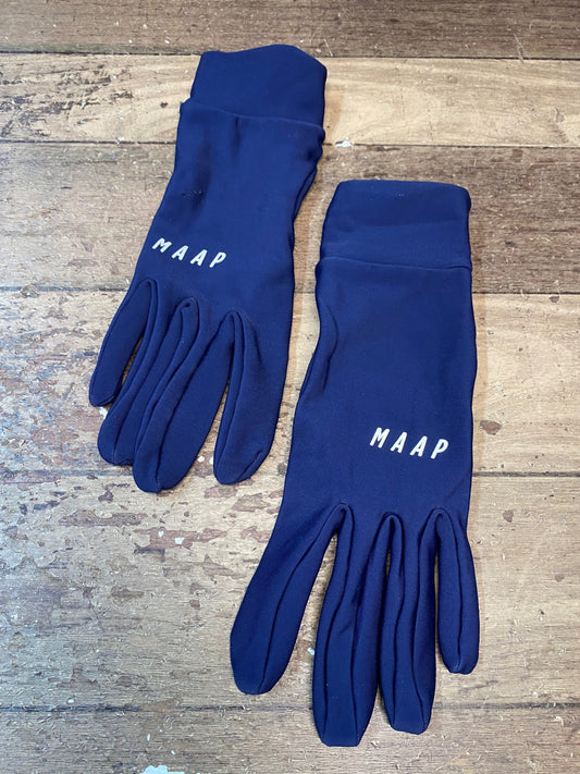 IO188 マープ MAAP 長指 グローブ 紺 S 裏起毛