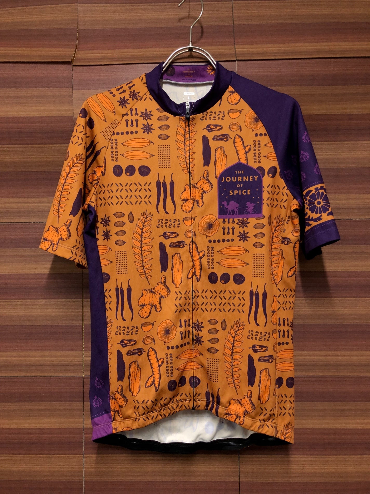 IS977 サンボルト SUNVOLT 半袖 サイクルジャージ オレンジ 紫 L