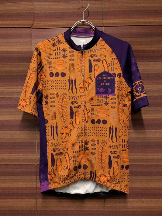 IS977 サンボルト SUNVOLT 半袖 サイクルジャージ オレンジ 紫 L