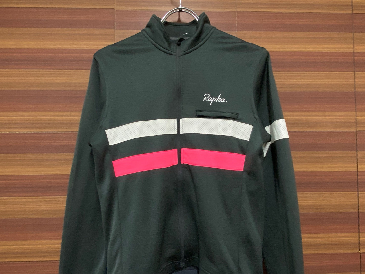 II058 ラファ Rapha BREVET JERSEY 長袖 サイクルジャージ グレー S