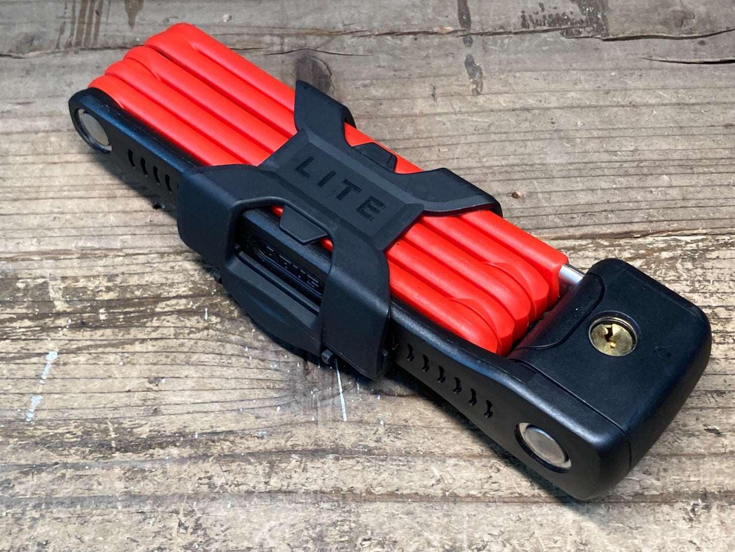 II772 アブス ABUS BORDO LITE 6055 ブレードロック 赤 ※予備キー欠品のためジャンク