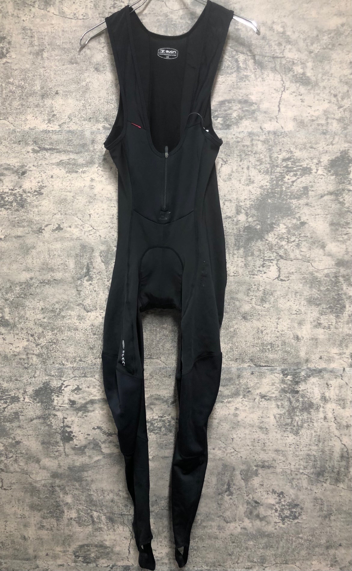 IW609 スゴイ SUGOi ビブタイツ 黒 L 裏起毛 ※擦れ