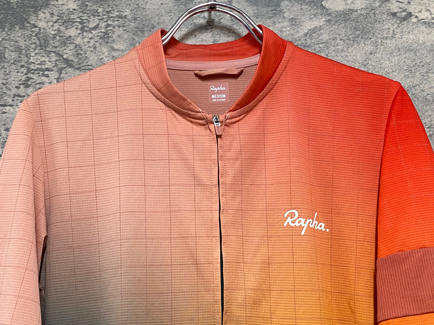 JB826 ラファ Rapha CLASSIC FLYWEIGHT JERSEY 半袖サイクルジャージ 緑ピンク黄 M 裾ゴム伸び