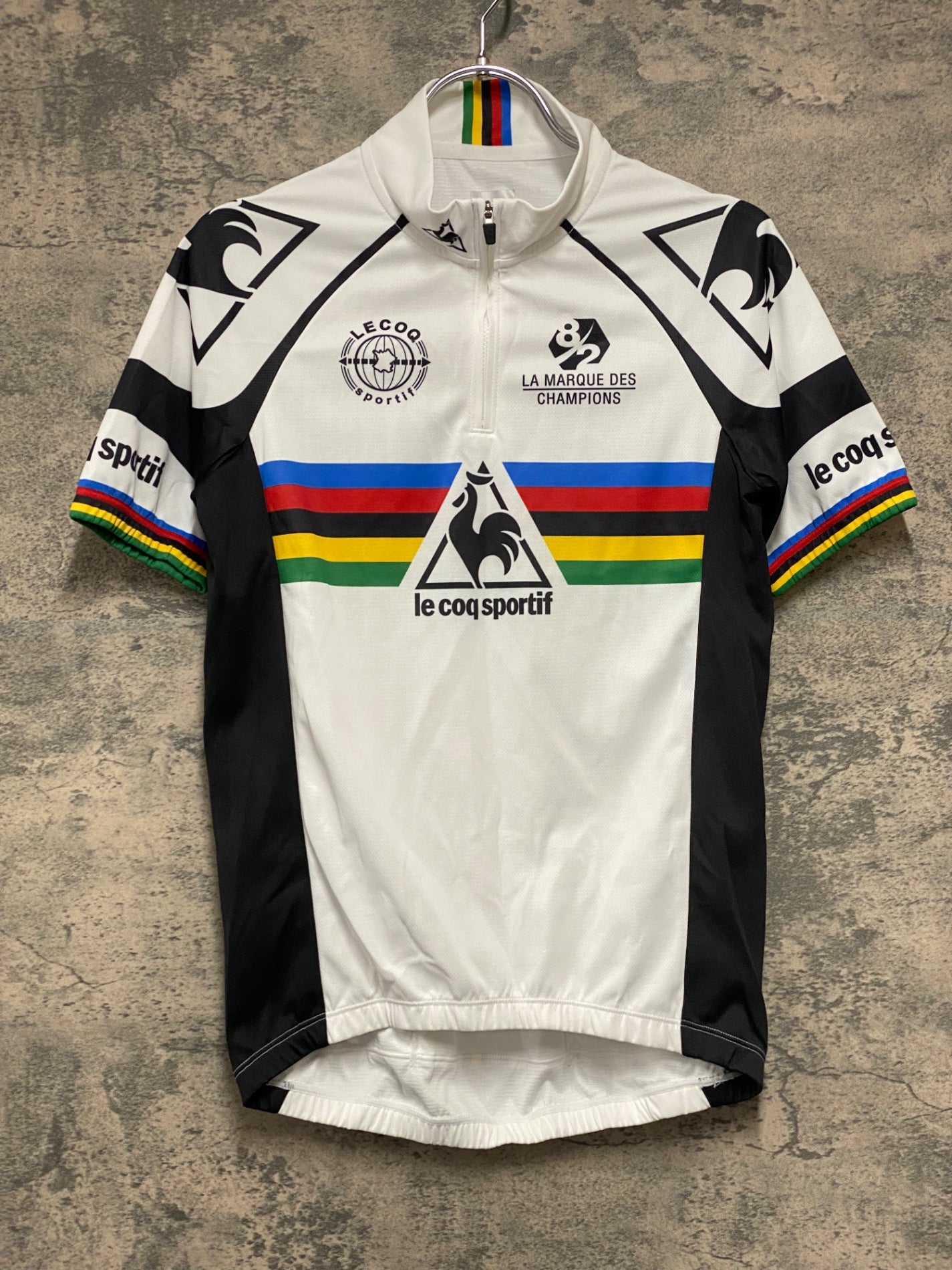 JA357 ルコックスポルティフ le coq sportif 半袖 サイクルジャージ S ハーフジップ アルカンシェル