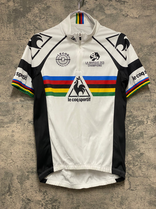JA357 ルコックスポルティフ le coq sportif 半袖 サイクルジャージ S ハーフジップ アルカンシェル