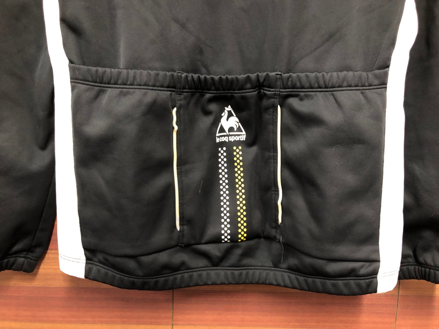 IO078 ルコックスポルティフ le coq sportif 長袖 サイクルジャケット 黒 白 O 裏起毛