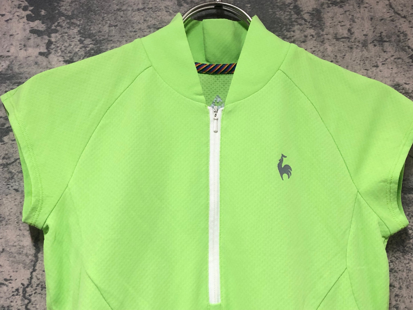 IW601 ルコックスポルティフ le coq sportif 半袖 サイクルジャージ 黄緑 M