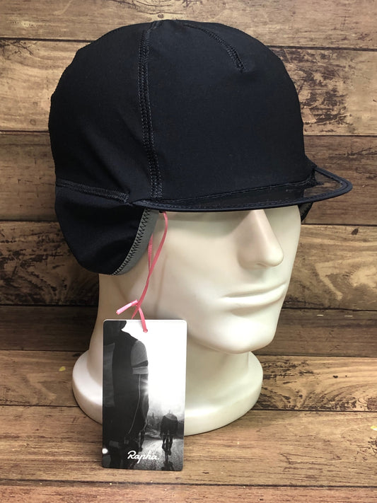 II406 ラファ Rapha PRO TEAM SHADOW HAT サイクルキャップ 黒 ワンサイズ 裏起毛 未使用