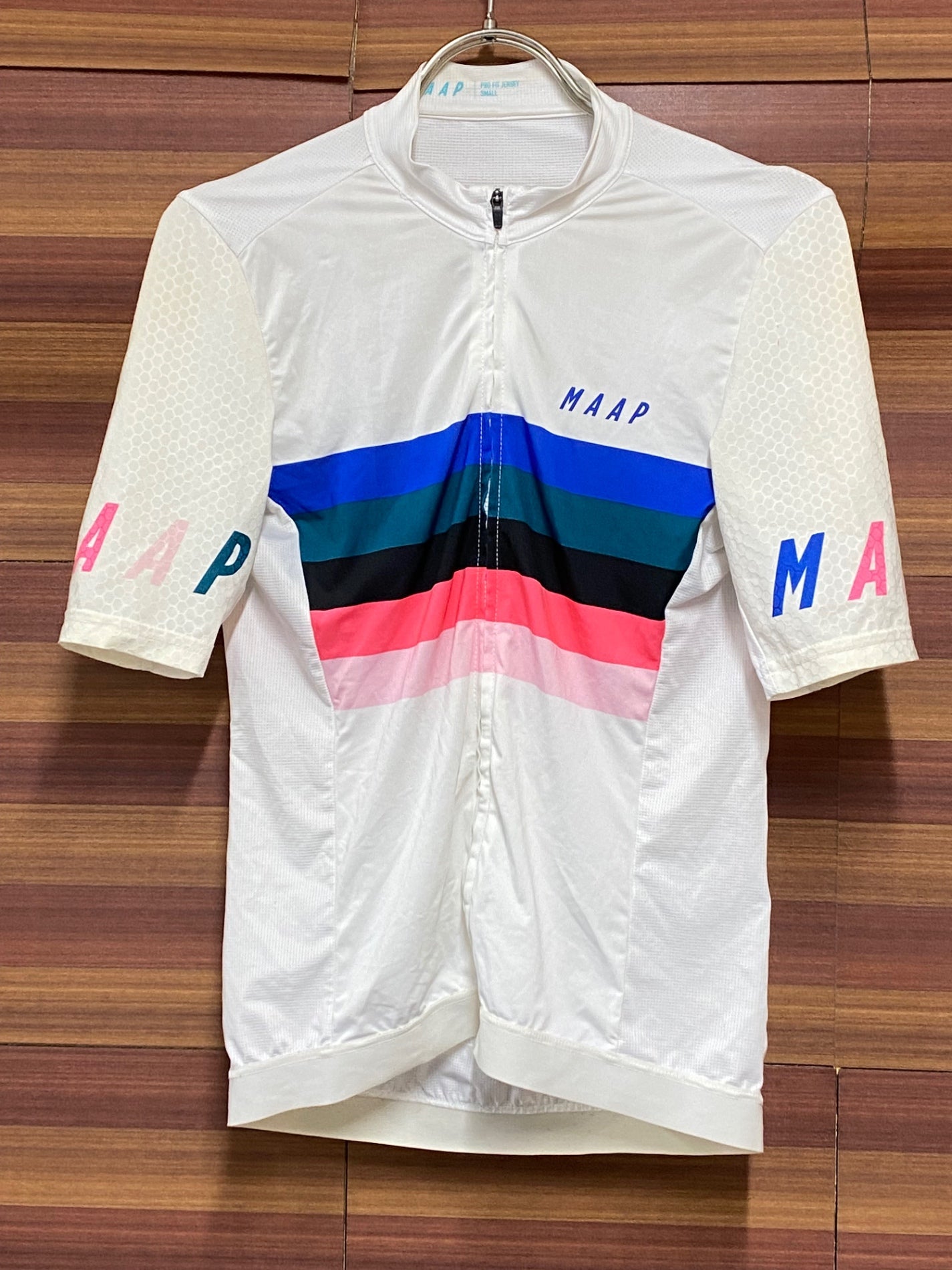 IU391 マープ MAAP PRO FIT JERSEY 半袖 サイクルジャージ 白 紺 ピンク S