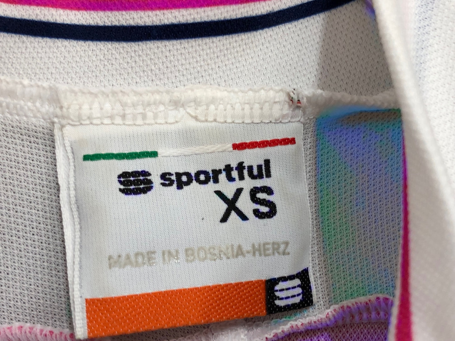 IR910 スポーツフル sportful 半袖 ハーフジップ サイクルジャージ 青 白 XS