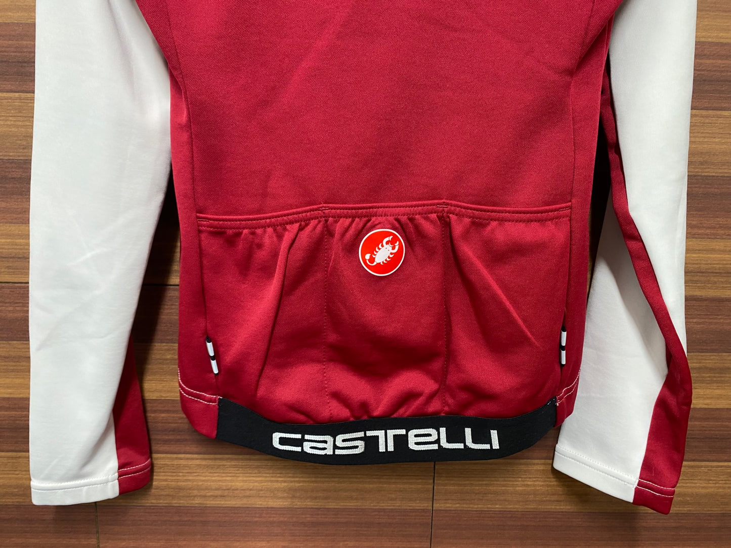 HV805 カステリ CASTELLI ロッソコルサ ROSSO CORSA 長袖 サイクルジャージ 白赤 S