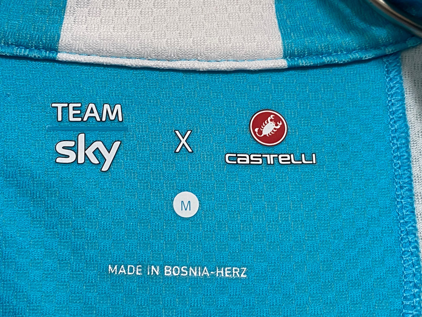 JC801 カステリ CASTELLI PODIO JERSEY 半袖 サイクルジャージ 水色 M TEAM sky