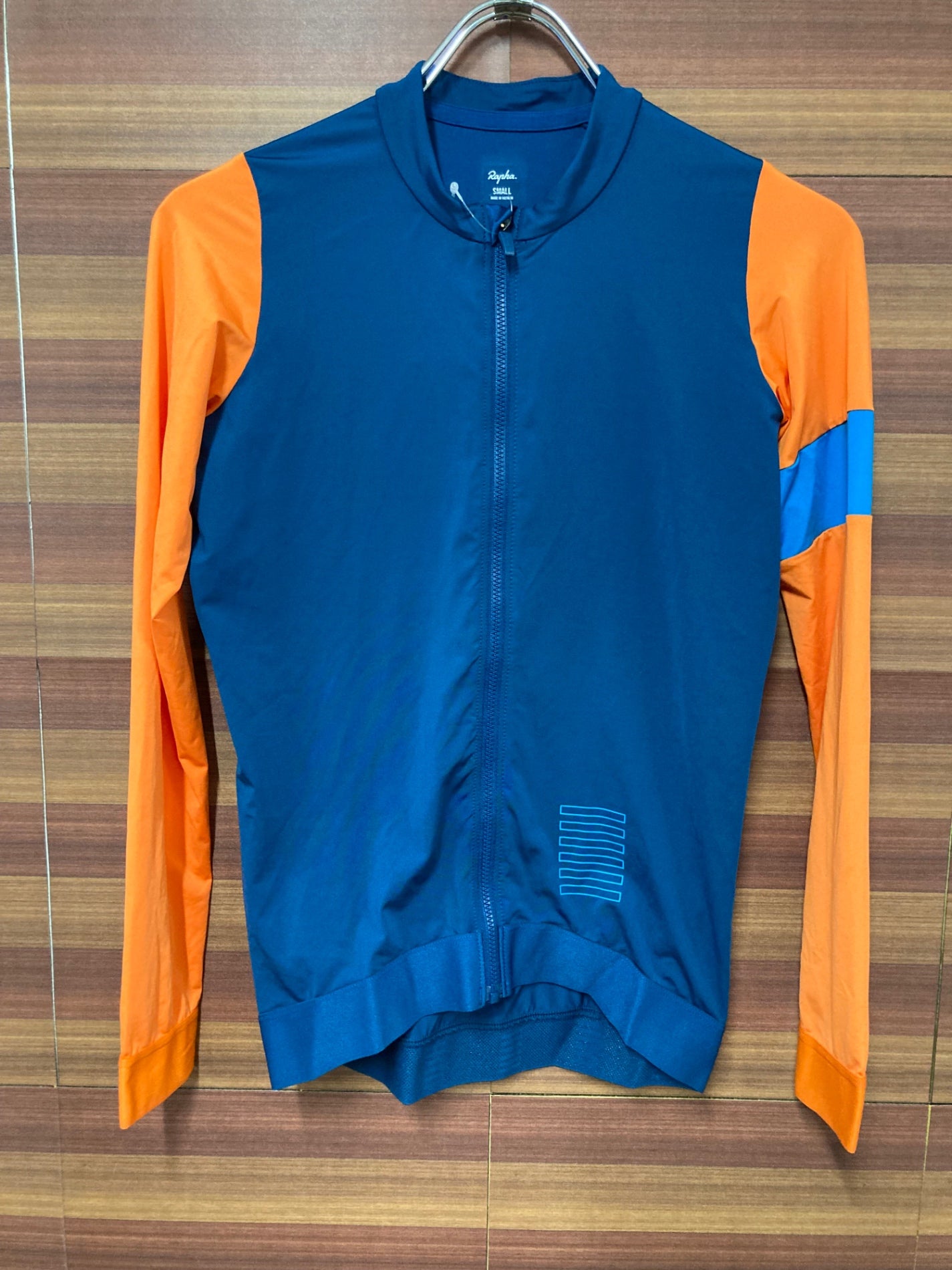 IM302 ラファ Rapha PRO TEAM LONG SLEEVE TRAINING JERSEY 長袖 サイクルジャージ 青 オレンジ S